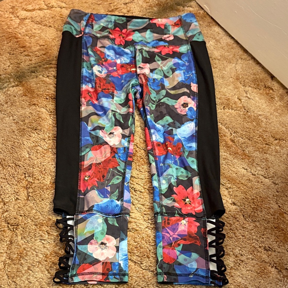 Floral Print Women Ankle Leggings - Picture 4 of 4